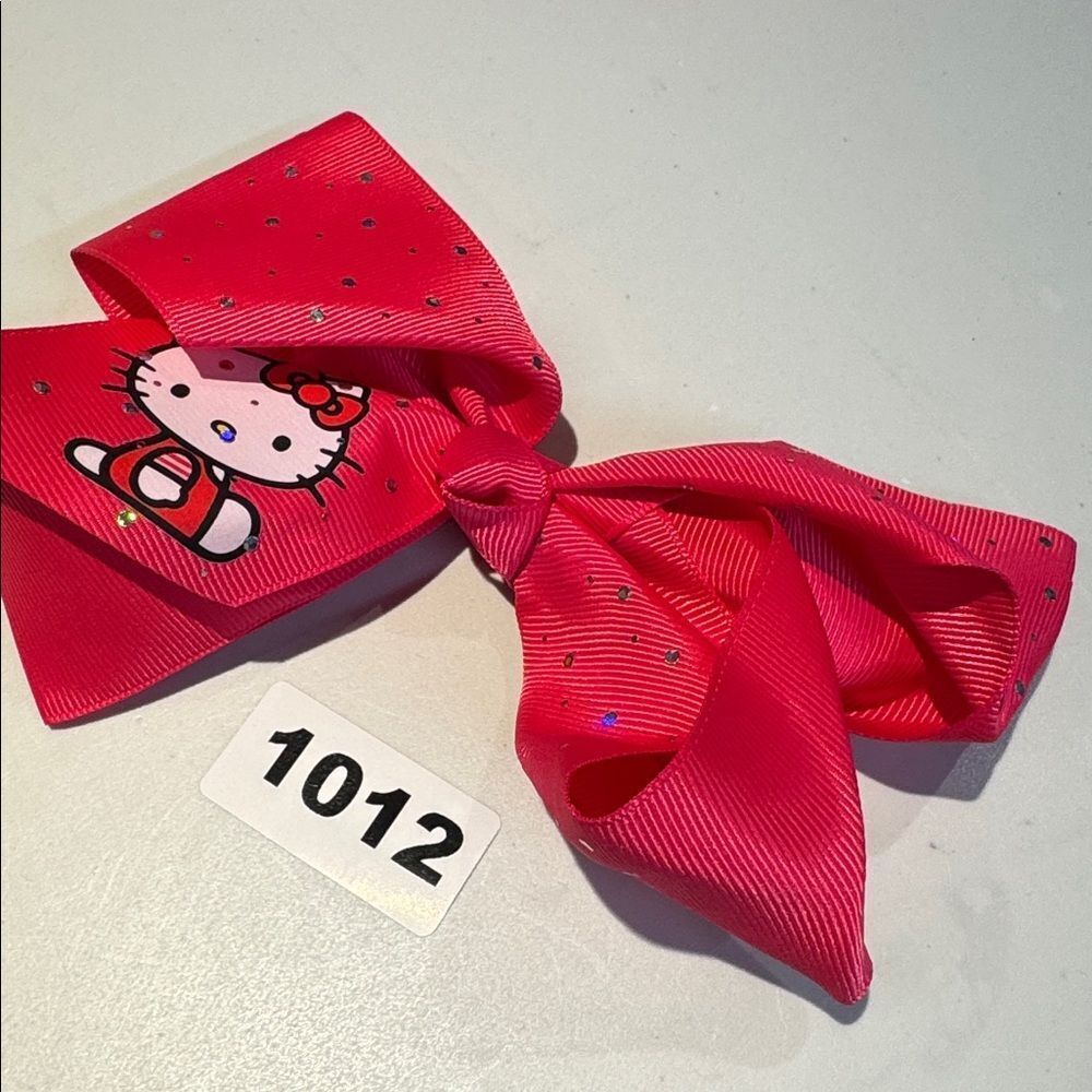 1012 Hot Pink Hello Kitty Hair Bow Alligator Clip